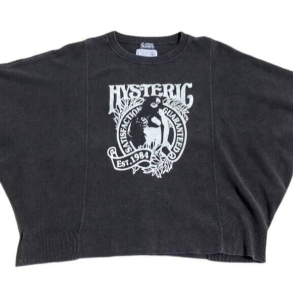 HYSTERIC GLAMOUR Short Bat Sleeve Cotton Logo Graphic Tee Shirt Black Size M L - Picture 8 of 12